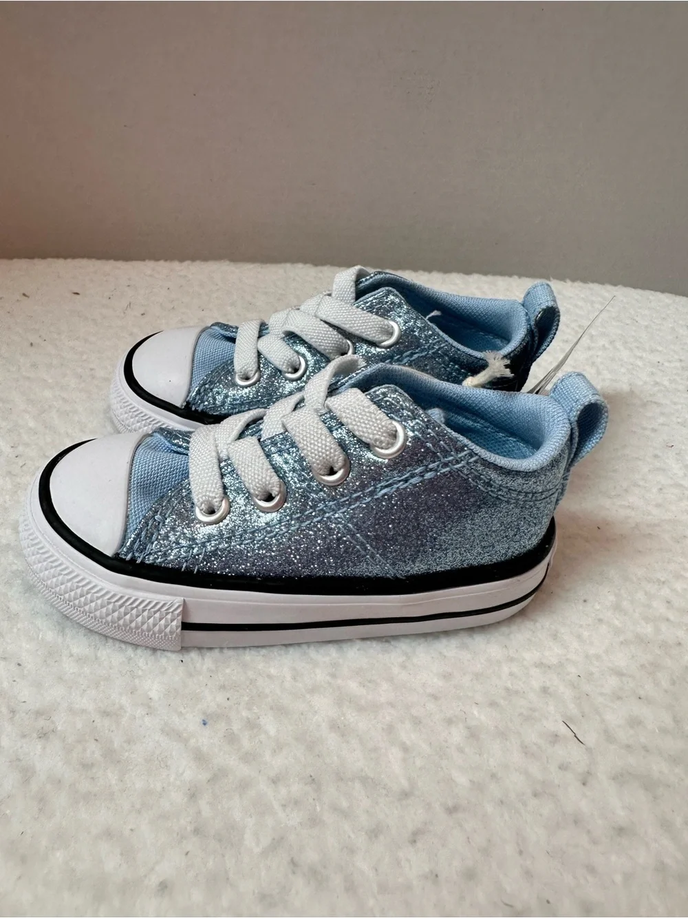 Baby Converse Blue Glitter Sneakers